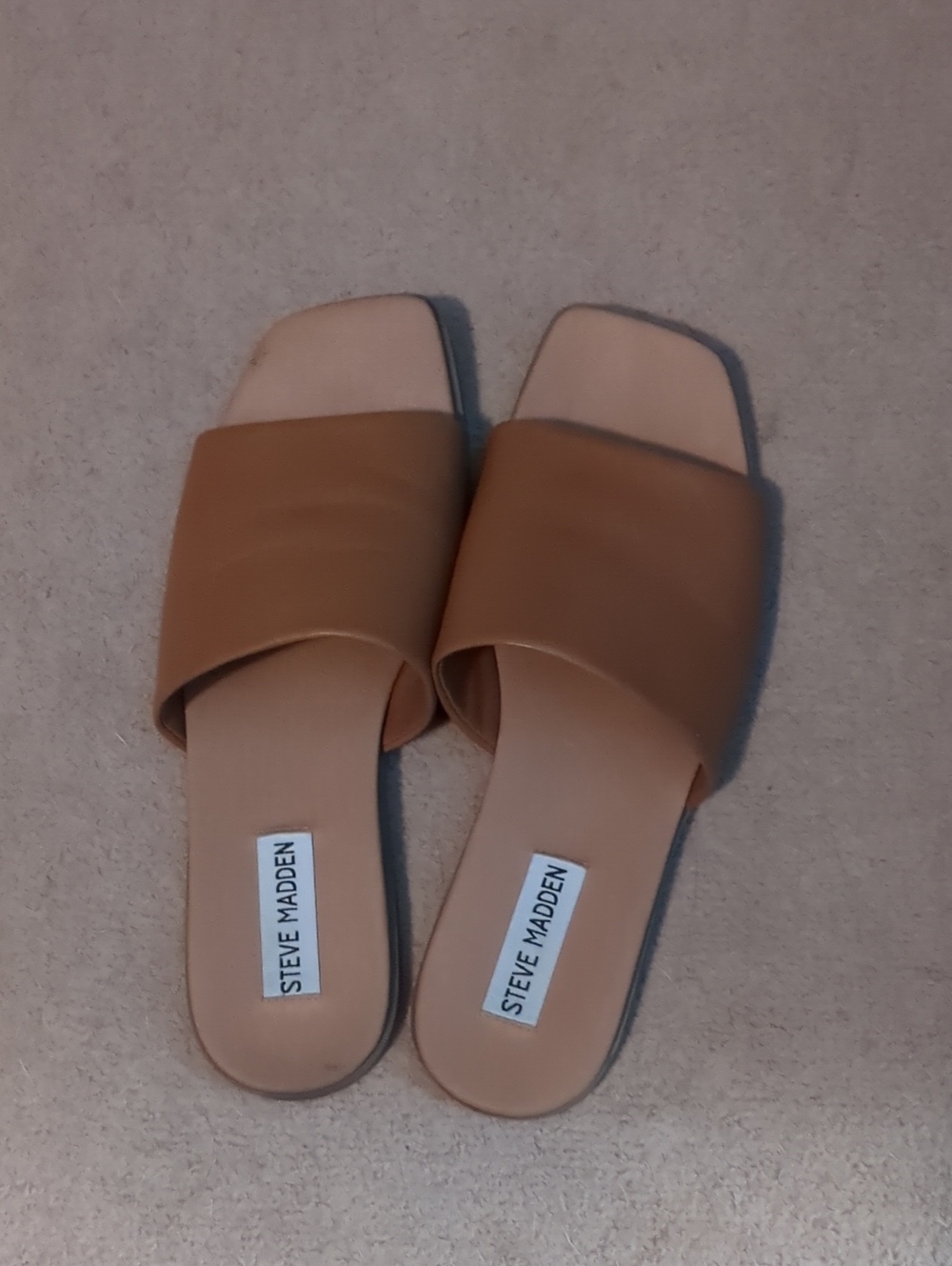 Steve Madden Tan Slide Mules